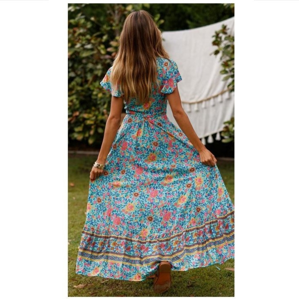 2021 Hot Pick - Boho V-neck Maxi Printed Dress - Picture 4 of 15
